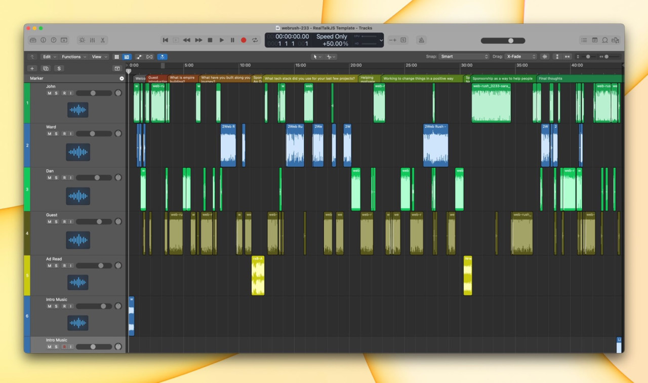 Chris Enns edits podcasts in Logic Pro (by Apple)