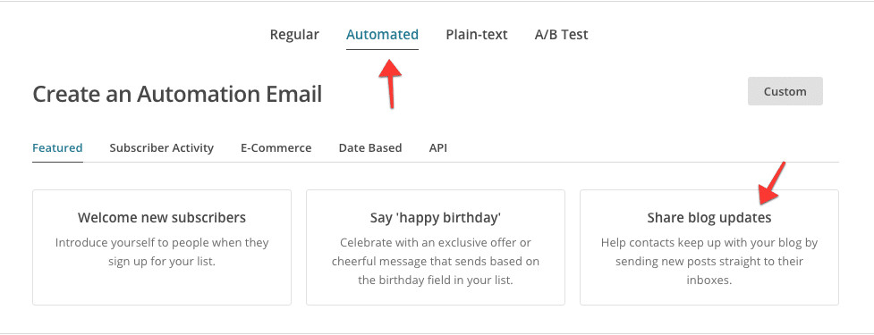 Create automated podcast email in MailChimp